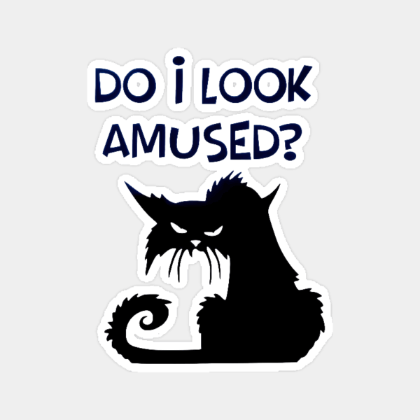 Black Cat Not Amused Energy Sticker