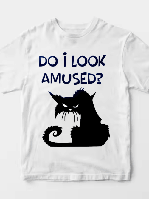 Black Cat Not Amused Energy Unisex T-Shirt