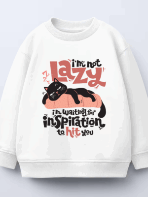 Black Cat Wisdom Waiting For Inspiration Crewneck Sweatshirt