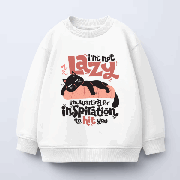 Black Cat Wisdom Waiting For Inspiration Crewneck Sweatshirt