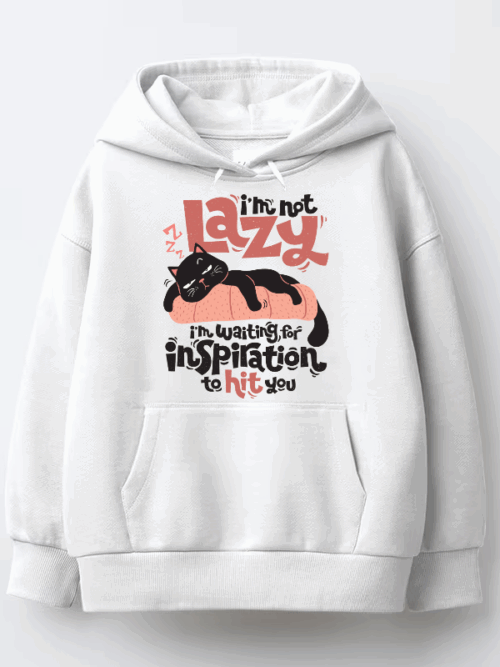 Black Cat Wisdom Waiting for Inspiration Hoodie