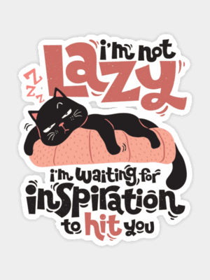 Black Cat Wisdom Waiting for Inspiration Sticker