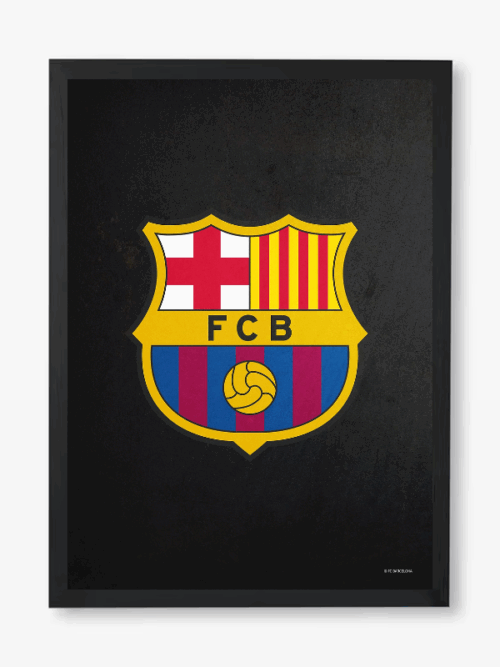 Black Edition FC Barcelona Crest Poster