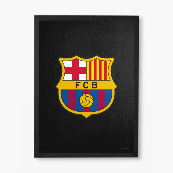 Black Edition FC Barcelona Crest Poster