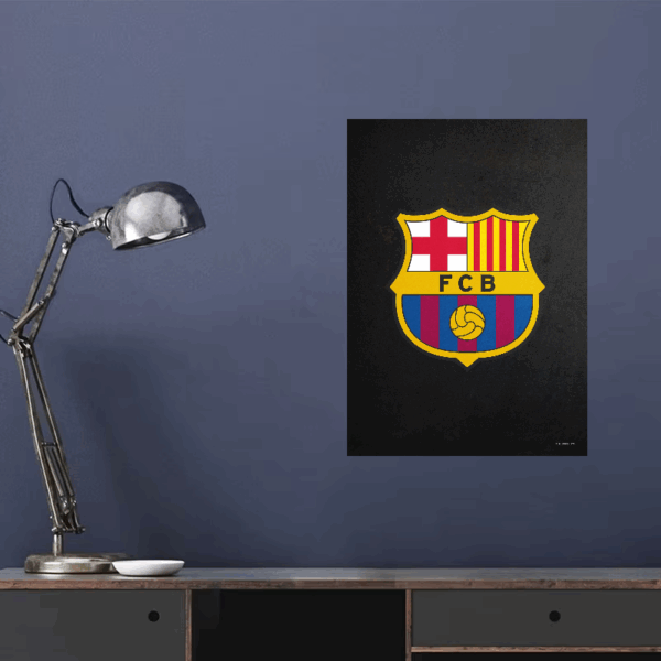 Black Edition FC Barcelona Crest Poster