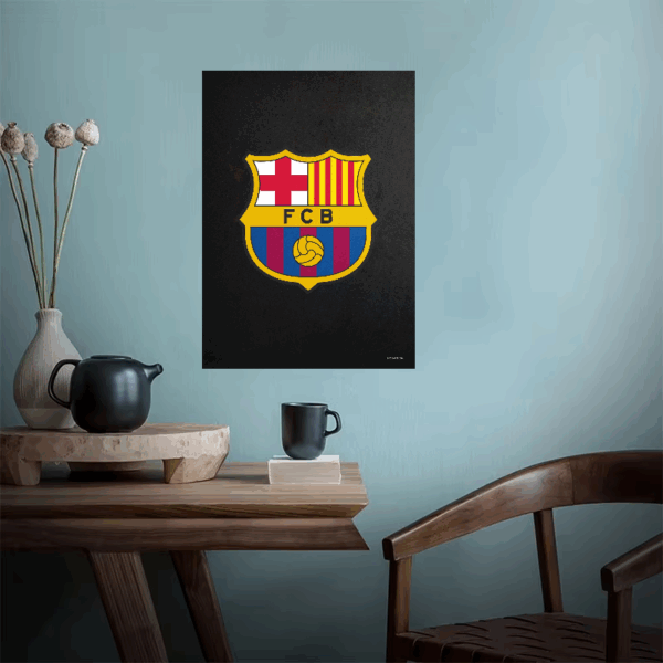 Black Edition FC Barcelona Crest Poster