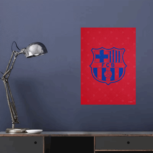 Blue & Red Legacy FC Barcelona Crest Poster