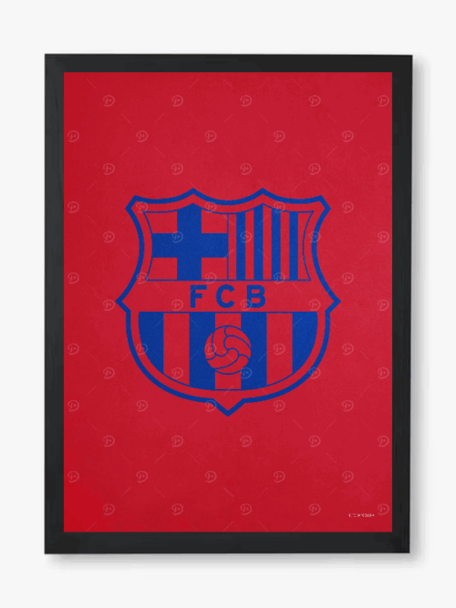 Blue & Red Legacy FC Barcelona Crest Poster