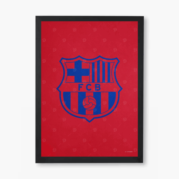 Blue & Red Legacy FC Barcelona Crest Poster