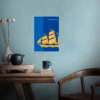 Blue Manchester FC Yellow Ship Crest Poster