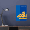 Blue Manchester FC Yellow Ship Crest Poster