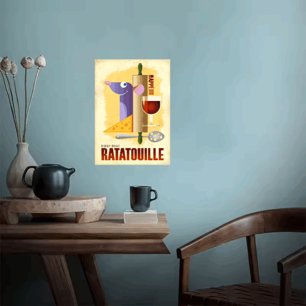 Bon Appétit with Remy Ratatouille Retro Delight Poster
