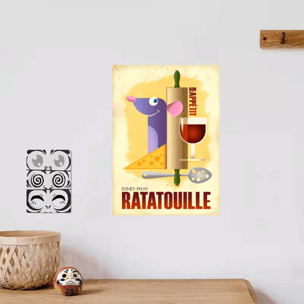 Bon Appétit with Remy Ratatouille Retro Delight Poster