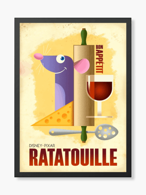 Bon Appétit with Remy Ratatouille Retro Delight Poster