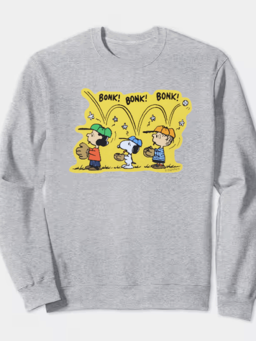 Bonk Squad Peanuts Baseball Fun Crewneck Sweatshirt