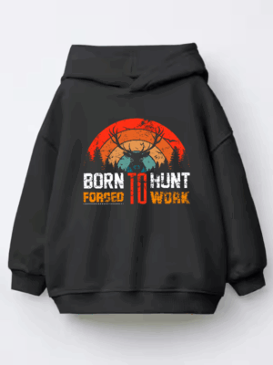 Born To Hunt Forced To Work Deer Sunset Kids Hoodie