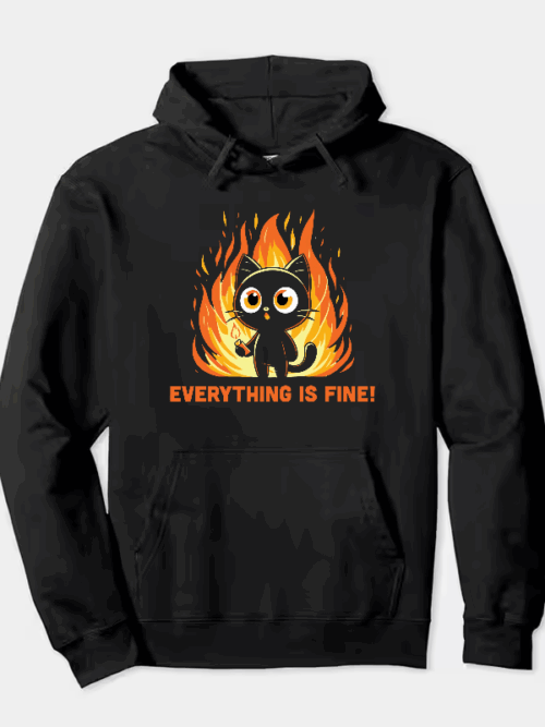 Burning Cat Meme Hoodie