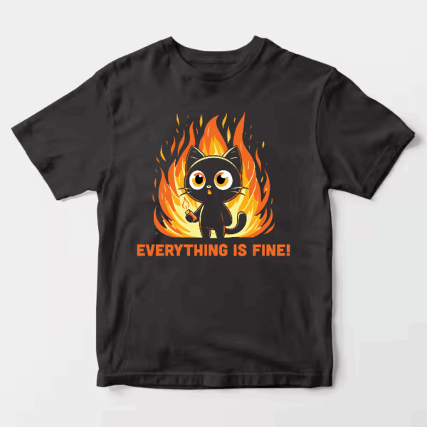 Burning Cat Meme Unisex T-Shirt