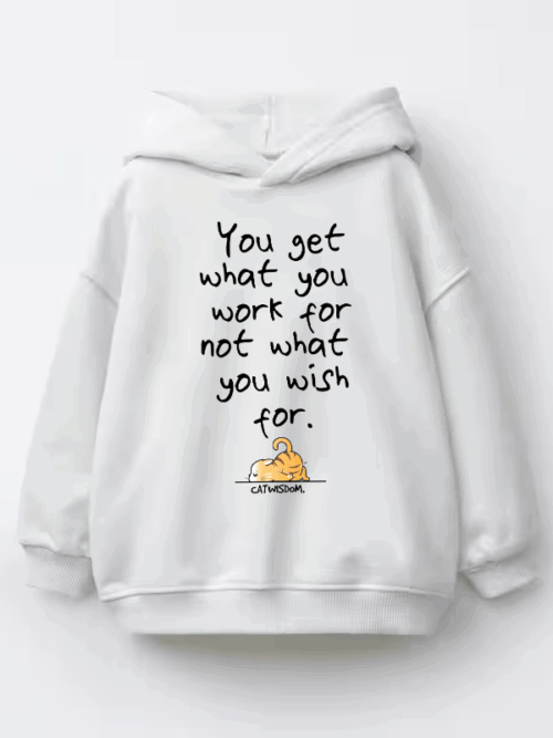 Cat Wisdom Work Hard Dream Big Kids Hoodie