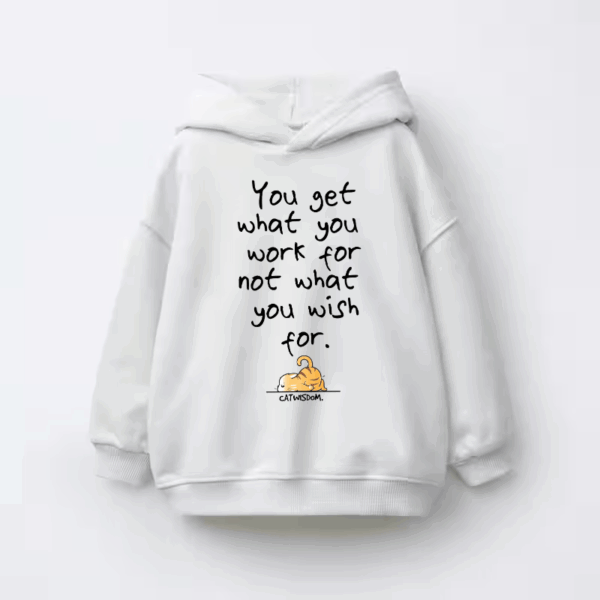 Cat Wisdom Work Hard Dream Big Kids Hoodie