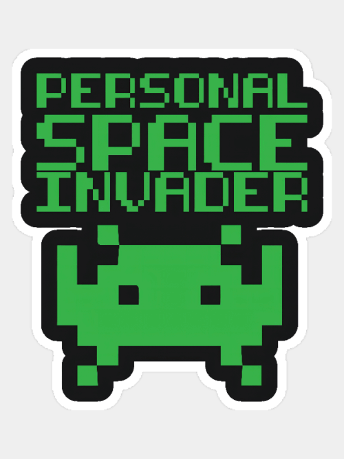 Certified Personal Space Invader Sticker