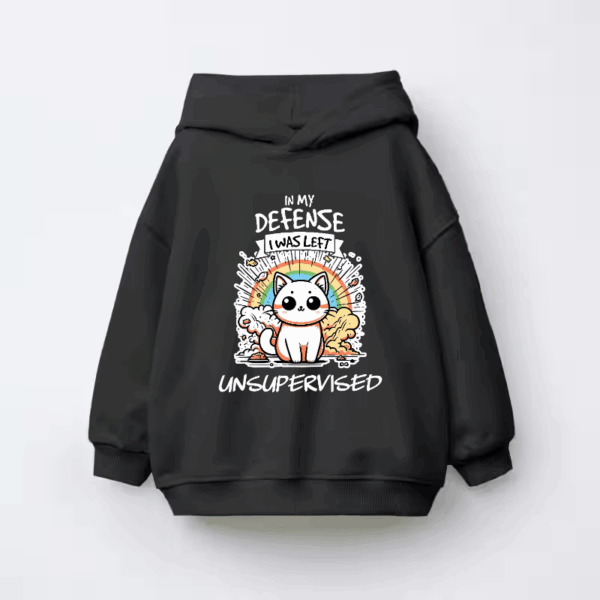 Chaos Mode Activated Funny Cat Alone Kids Hoodie