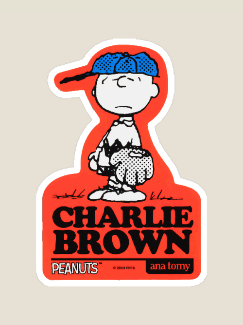 Charlie Brown Pitcher Spirit Peanuts Sticker