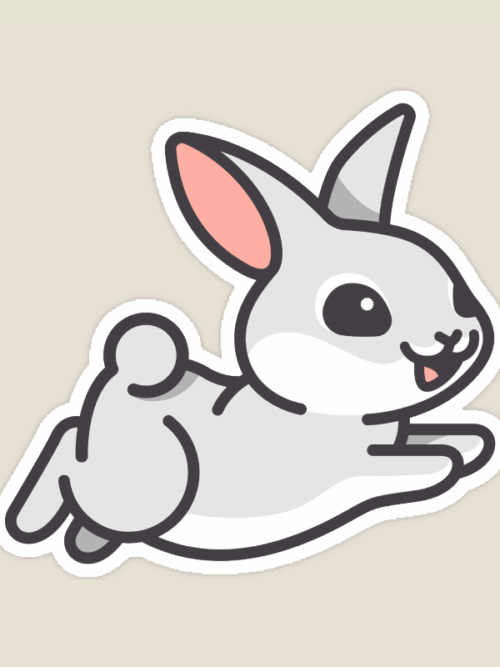 Charming Rabbit Snuggle Furry Friend Sticker