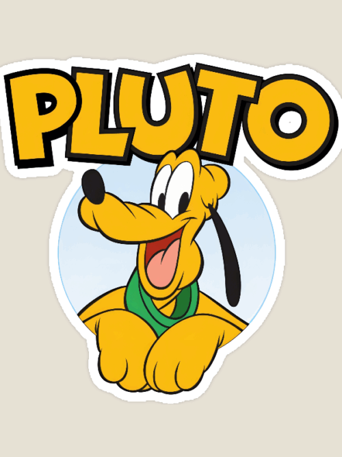 Cheerful Pluto the Pup Sticker