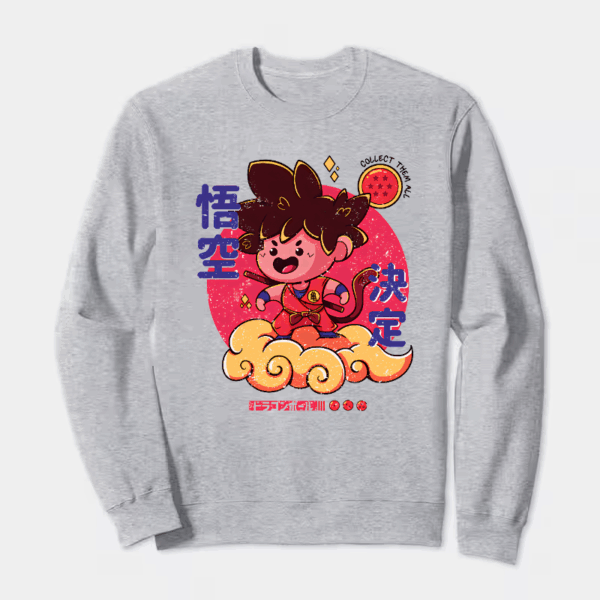 Chibi Goku on Nimbus Cloud Crewneck Sweatshirt