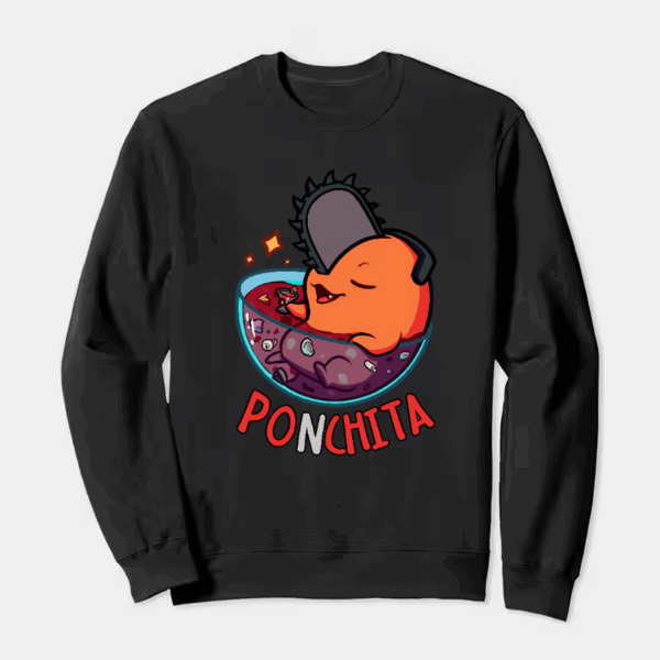 Chill Out with Ponchita Chainsaw Man Relaxing Crewneck Sweatshirt