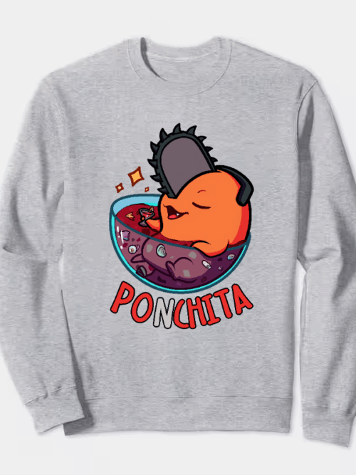 Chill Out with Ponchita Chainsaw Man Relaxing Crewneck Sweatshirt