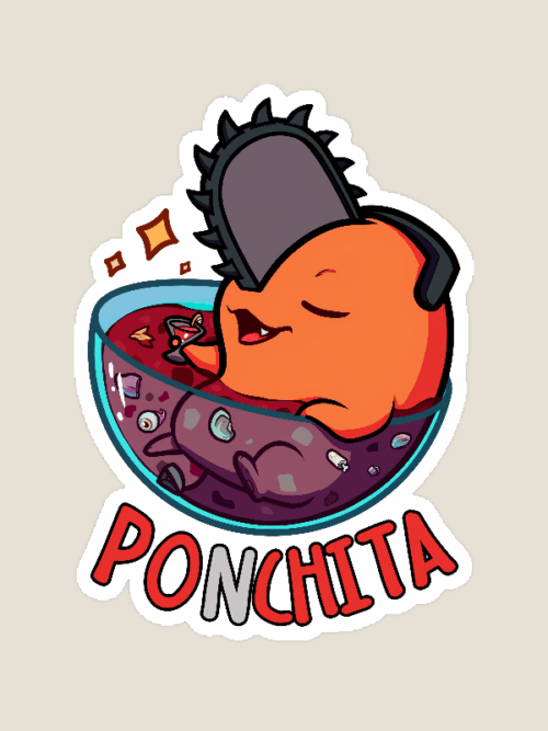 Chill Out with Ponchita Chainsaw Man Relaxing Sticker
