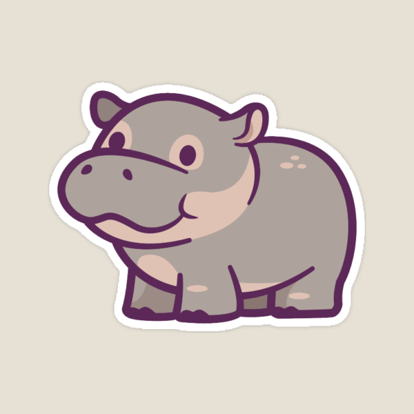 Chill River Hippo Cute Animal Sticker Chill River Hippo Cute Animal Sticker