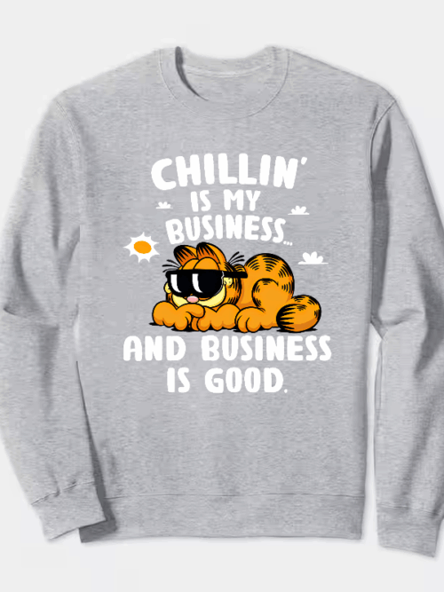 Chillin Expert Garfield Living the Easy Life Crewneck Sweatshirt