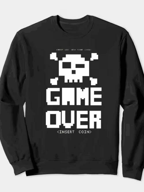 Classic Arcade Game Over Crewneck Sweatshirt