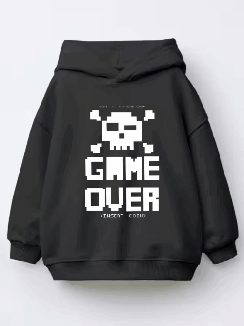 Classic Arcade Game Over Kids Hoodie