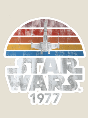 Classic Force Awakens Retro Star Wars 1977 Sticker