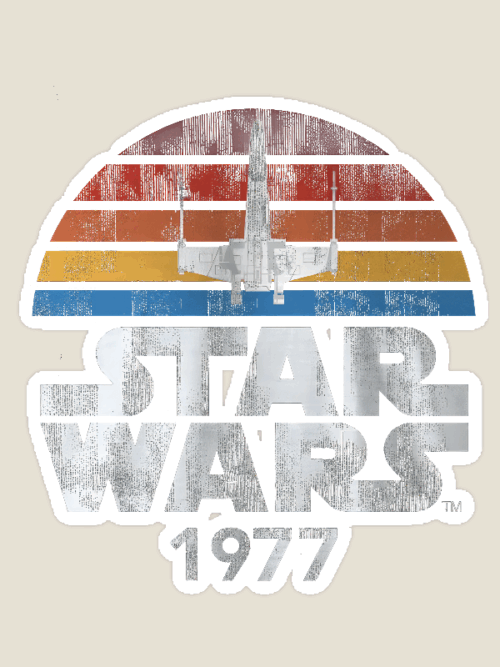 Classic Force Awakens Retro Star Wars 1977 Sticker