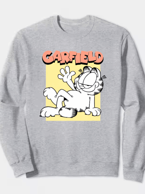 Classic Garfield Vintage Comic Style Lazy Cat Crewneck Sweatshirt