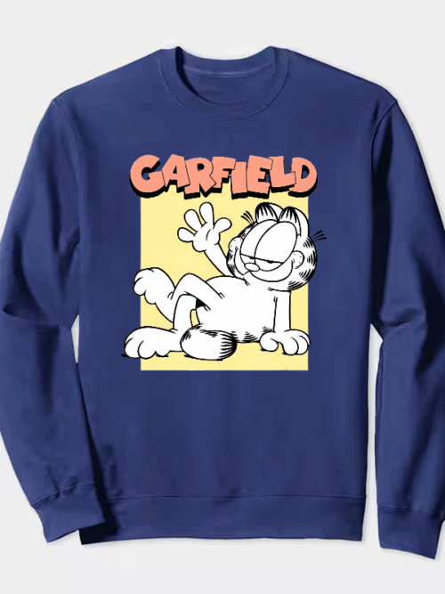 Classic Garfield Vintage Comic Style Lazy Cat Crewneck Sweatshirt