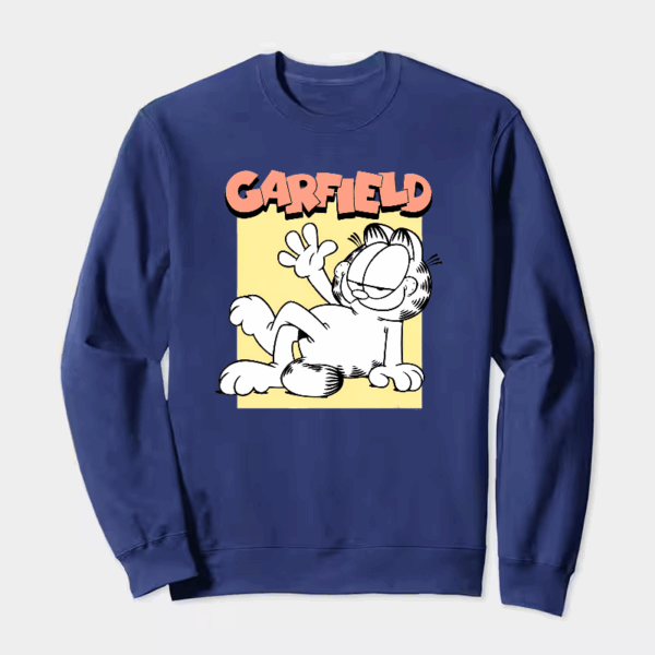 Classic Garfield Vintage Comic Style Lazy Cat Crewneck Sweatshirt