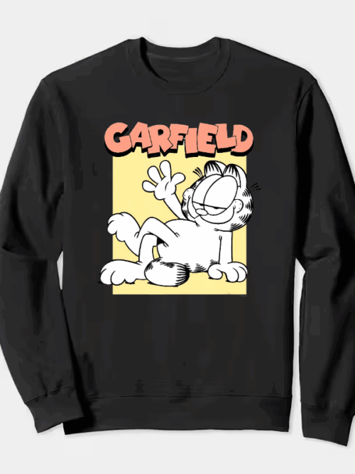 Classic Garfield Vintage Comic Style Lazy Cat Crewneck Sweatshirt