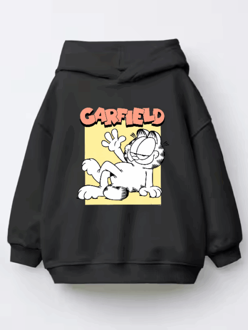 Classic Garfield Vintage Comic Style Lazy Cat Kids Hoodie