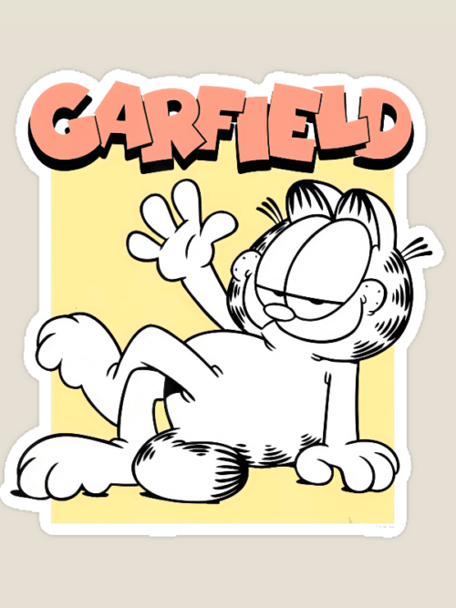 Classic Garfield Vintage Comic Style Lazy Cat Sticker