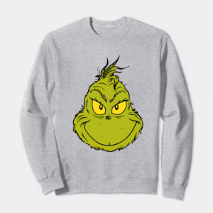 Classic Mean Dr. Seuss Grinch Face – Holiday Mischief Crewneck Sweatshirt