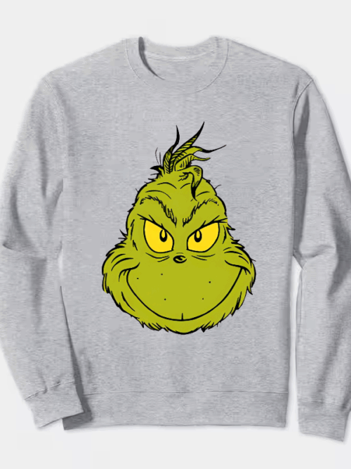 Classic Mean Dr. Seuss Grinch Face – Holiday Mischief Crewneck Sweatshirt