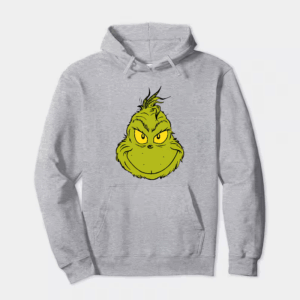Classic Mean Dr. Seuss Grinch Face – Holiday Mischief Hoodie