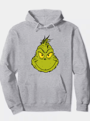 Classic Mean Dr. Seuss Grinch Face – Holiday Mischief Hoodie
