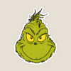 Classic Mean Dr. Seuss Grinch Face – Holiday Mischief Sticker